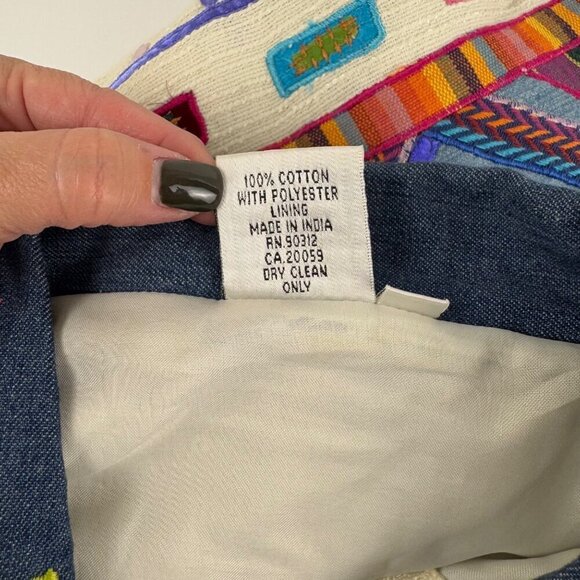 Parsley & Sage Novelty Small Multicolor Mixed Media Cotton Jacket Patchwork GUC - Picture 12 of 12